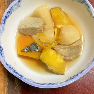 今日の煮物☆つみれと南瓜とカブでほっこり。